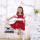 2017 flutter sleeve girls boutique Christmas dress